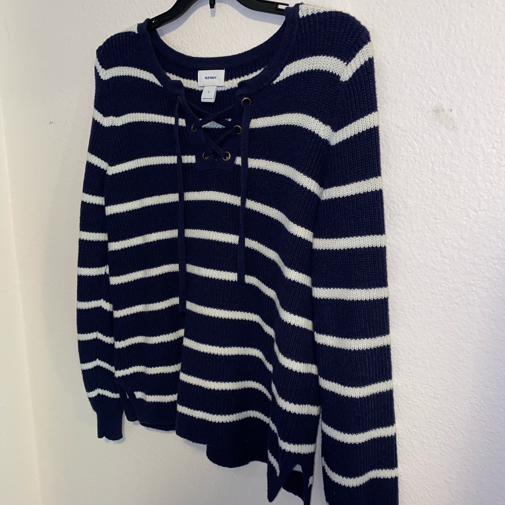 Dark blue & white striped Old Navy sweater